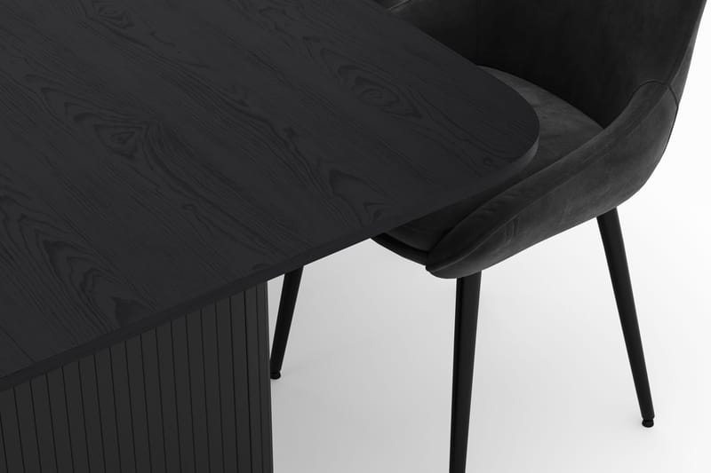 Kopparbo Spisegruppe 200-206cm med 6 Alsarp Spisestoler - Svart - Møbler - Bord - Spisegrupper