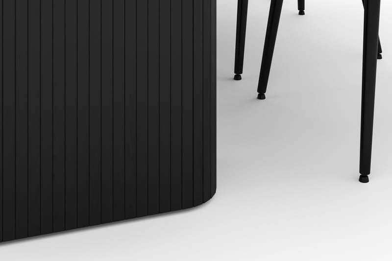 Kopparbo Spisegruppe 200-206cm med 6 Alsarp Spisestoler - Svart - Møbler - Bord - Spisegrupper