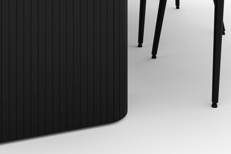 Kopparbo Spisegruppe 200-206cm med 6 Alsarp Spisestoler - Svart - Møbler - Bord - Spisegrupper