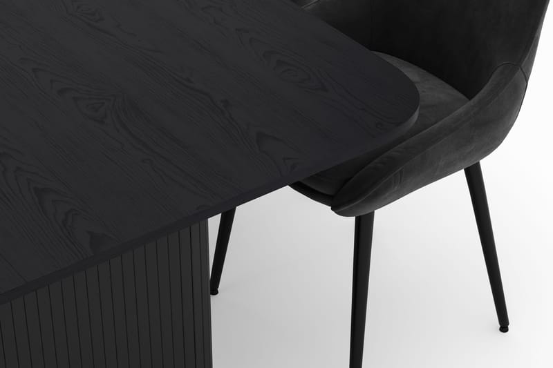 Kopparbo Spisegruppe 200-206cm med 6 Alsarp Spisestoler - Svart - Møbler - Bord - Spisegrupper