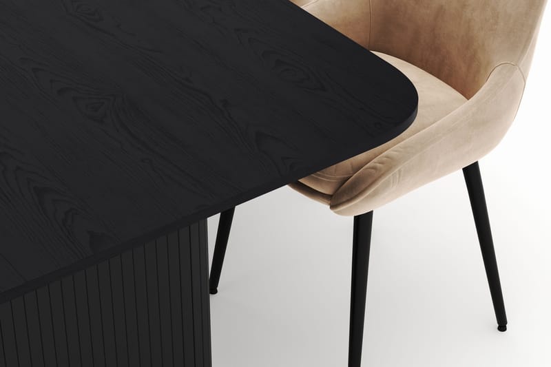 Kopparbo Spisegruppe 200-206cm med 6 Alsarp Spisestoler - Svart - Møbler - Bord - Spisegrupper