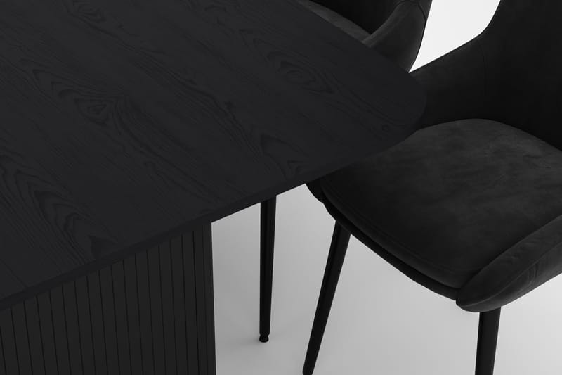 Kopparbo Spisegruppe 200-206cm med 8 Alsarp Spisestoler - Svart - Møbler - Bord - Spisegrupper