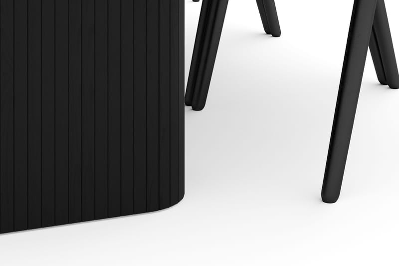 Kopparbo Spisegruppe 200-260 cm Uttrekkbart med 6 Cytie Spisestoler med armlener - Svart - Møbler - Bord - Spisegrupper