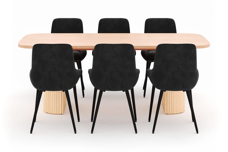 Kopparbo Spisegruppe 200x90cm med 6 Alsarp Spisestoler - Naturell - Møbler - Bord - Spisegrupper