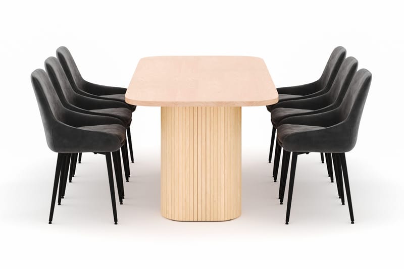 Kopparbo Spisegruppe 200x90cm med 6 Alsarp Spisestoler - Naturell - Møbler - Bord - Spisegrupper