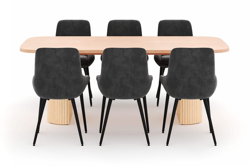 Kopparbo Spisegruppe 200x90cm med 6 Alsarp Spisestoler - Naturell - Møbler - Bord - Spisegrupper