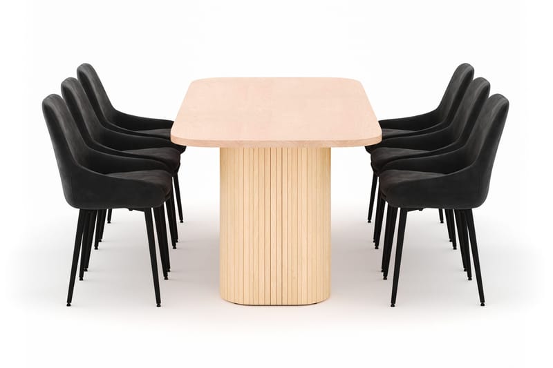 Kopparbo Spisegruppe 200x90cm med 6 Alsarp Spisestoler - Naturell - Møbler - Bord - Spisegrupper