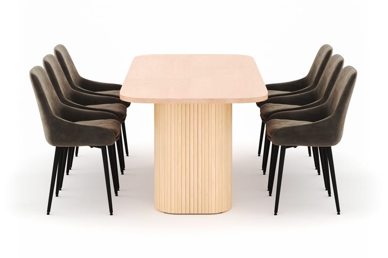 Kopparbo Spisegruppe 200x90cm med 6 Alsarp Spisestoler - Naturell - Møbler - Bord - Spisegrupper