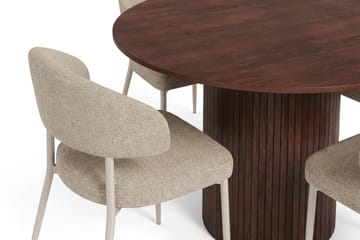 Kopparbo Spisegruppe med rundt bord 110 cm og 4 Sawako Spisestoler - Valnøtt - Møbler - Bord - Spisegrupper
