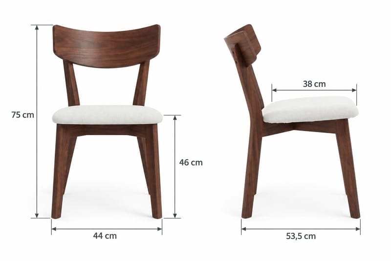 Kopparbo spisegruppe med rundt bord 180 cm i valnøtt og 8 Amelia spisestoler med pute - Valnøtt - Møbler - Bord - Spisegrupper