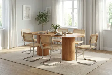 Kopparbo spisegruppe oval 180 cm eik med 6 Build spisestoler - Eik - Møbler - Bord - Spisegrupper