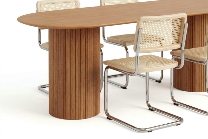 Kopparbo spisegruppe oval 180 cm eik med 6 Build spisestoler - Eik - Møbler - Bord - Spisegrupper