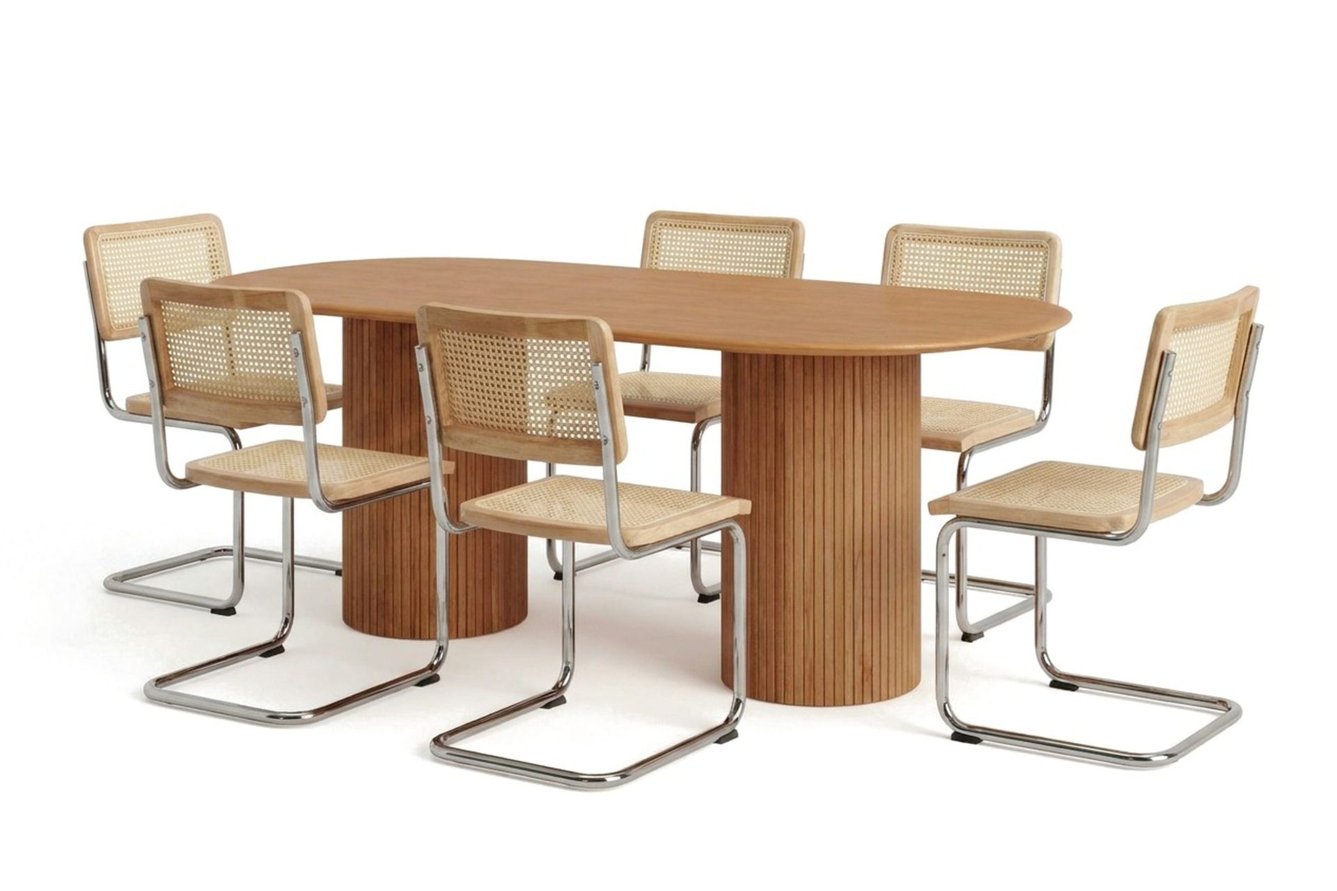 Kopparbo spisegruppe oval 180 cm eik med 6 Build spisestoler - Eik