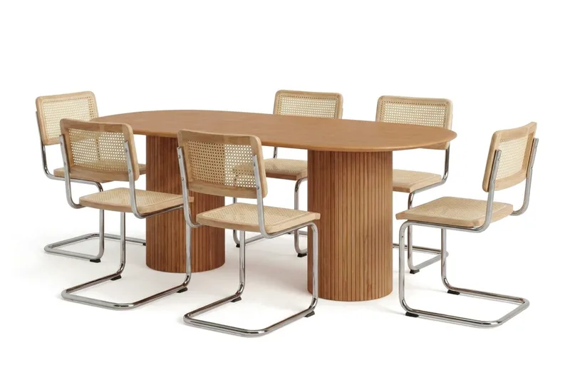 Kopparbo spisegruppe oval 180 cm eik med 6 Build spisestoler - Eik - Møbler - Bord - Spisegrupper