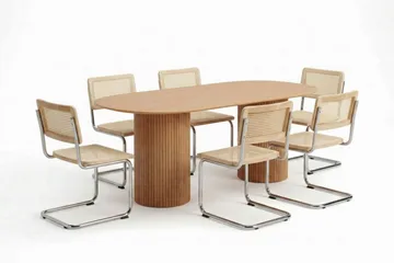 Kopparbo spisegruppe oval 180 cm eik med 6 Build spisestoler - Eik - Møbler - Bord - Spisegrupper