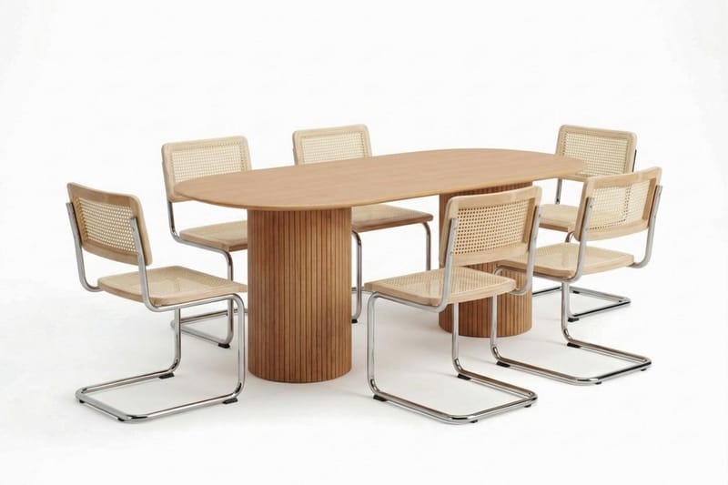 Kopparbo spisegruppe oval 180 cm eik med 6 Build spisestoler - Eik - Møbler - Bord - Spisegrupper