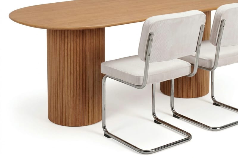 Kopparbo spisegruppe oval 180 cm eik med 6 Milva spisestoler - Eik - Møbler - Bord - Spisegrupper