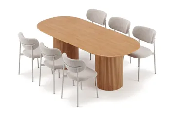 Kopparbo Spisegruppe oval 180 cm med 6 Lucy Spisestoler - Eik - Møbler - Bord - Spisegrupper