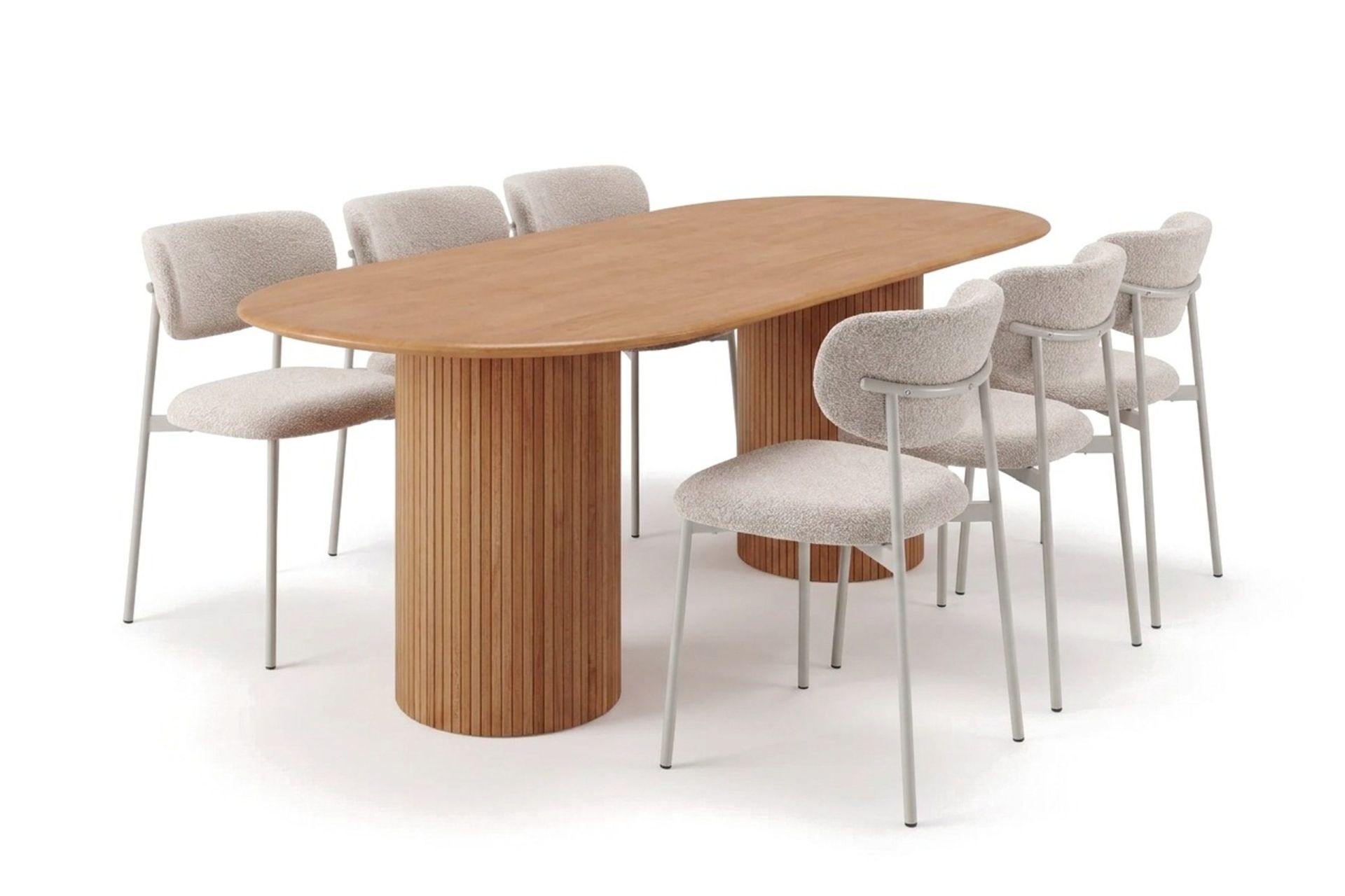Kopparbo Spisegruppe oval 180 cm med 6 Lucy Spisestoler - Eik