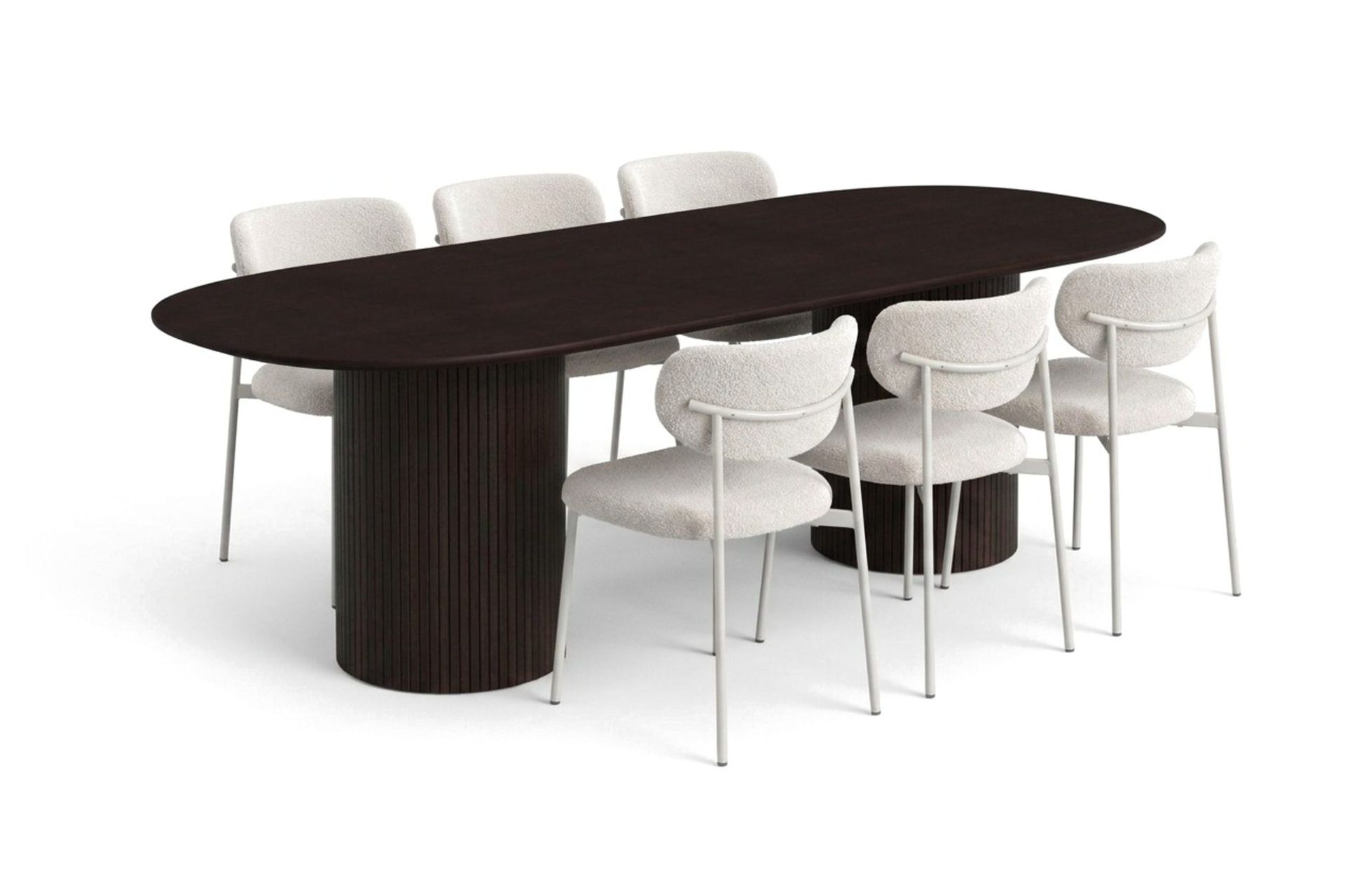 Kopparbo Spisegruppe oval 180 cm med 6 Lucy Spisestoler - Røkt eik