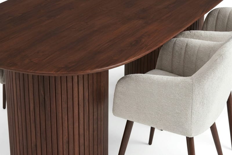 Kopparbo spisegruppe oval 180 cm valnøtt med 6 Filippa spisestoler - Valnøtt - Møbler - Bord - Spisegrupper