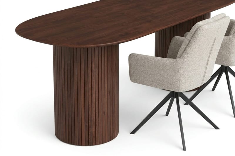 Kopparbo spisegruppe oval 180 cm valnøtt med 6 Torsby spisestoler - Valnøtt - Møbler - Bord - Spisegrupper