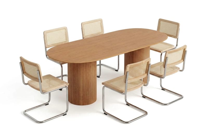 Kopparbo spisegruppe oval 220 cm eik med 8 Build spisestoler - Eik - Møbler - Bord - Spisegrupper