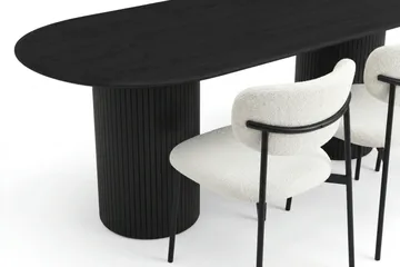 Kopparbo Spisegruppe oval 220 cm Svart med 6 Lucy Spisestoler - Svartlasert eik - Møbler - Bord - Spisegrupper