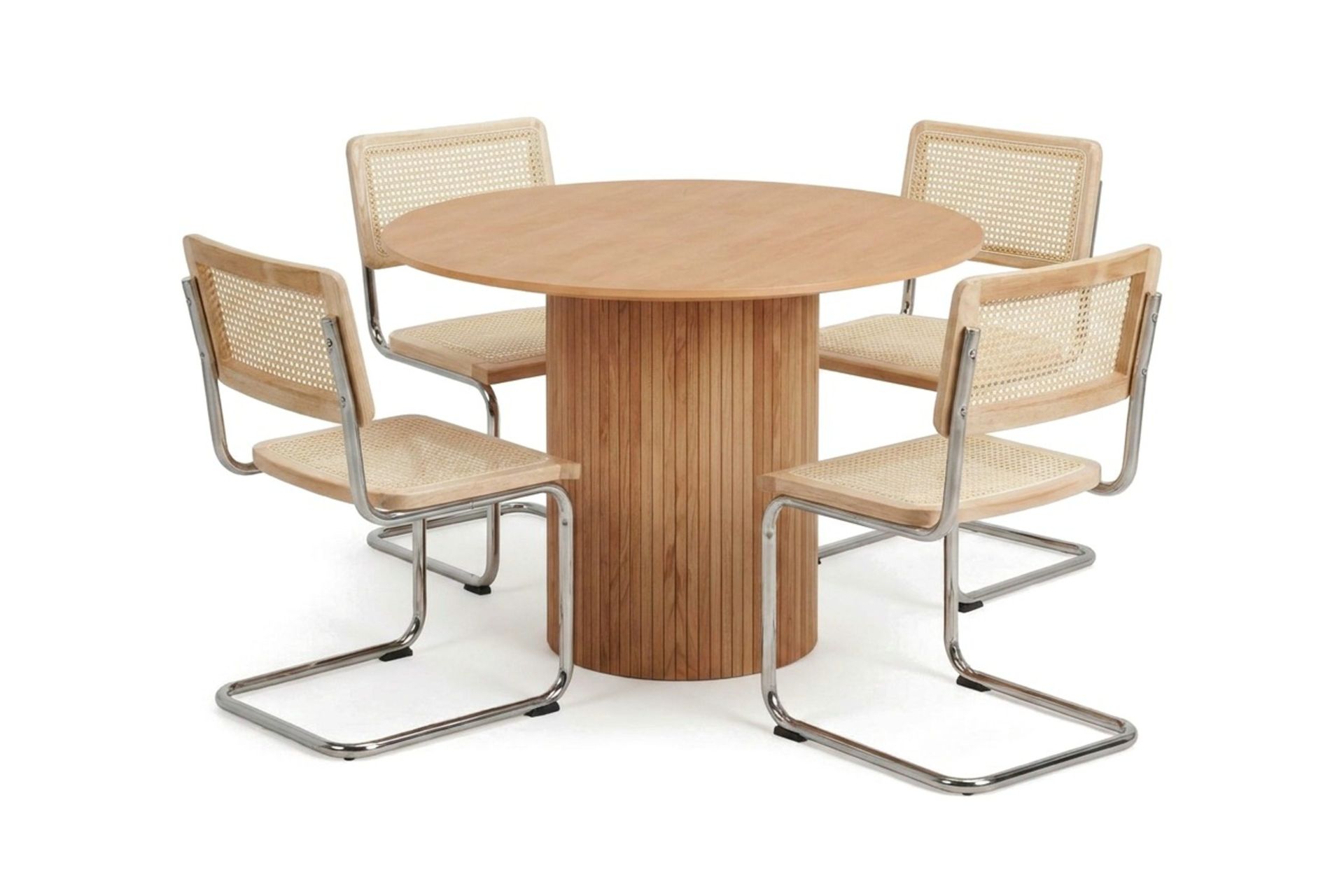 Kopparbo spisegruppe rund 110 cm eik med 4 Build spisestoler - Eik