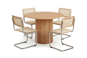 Kopparbo spisegruppe rund 110 cm eik med 4 Build spisestoler - Eik - Møbler - Bord - Spisegrupper