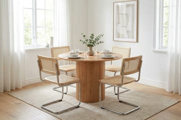 Kopparbo spisegruppe rund 110 cm eik med 4 Build spisestoler - Eik - Møbler - Bord - Spisegrupper