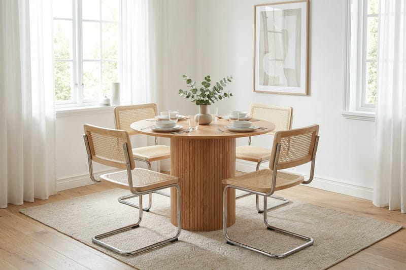 Kopparbo spisegruppe rund 110 cm eik med 4 Build spisestoler - Eik - Møbler - Bord - Spisegrupper