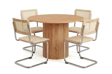 Kopparbo spisegruppe rund 110 cm eik med 4 Build spisestoler - Eik - Møbler - Bord - Spisegrupper