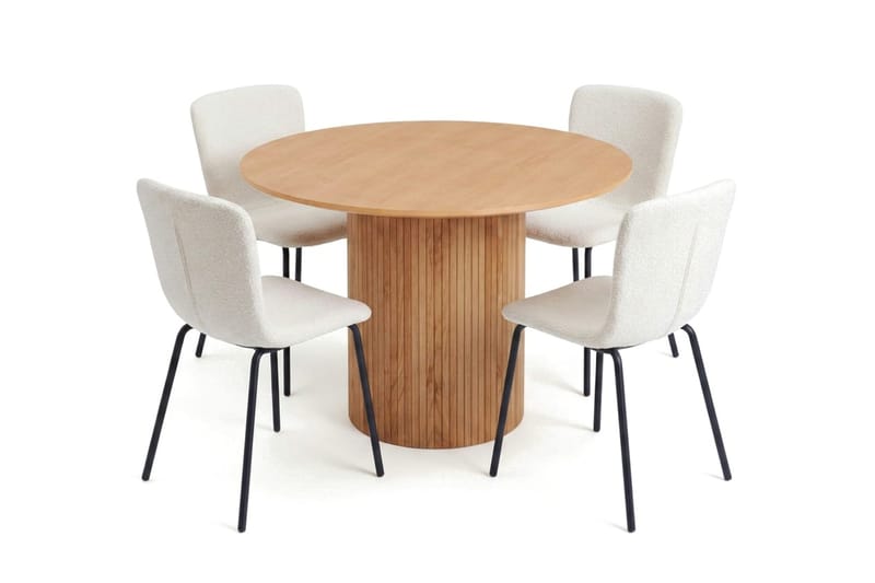 Kopparbo spisegruppe rund 110 cm eik med 4 Katy spisestoler - Eik - Møbler - Bord - Spisegrupper