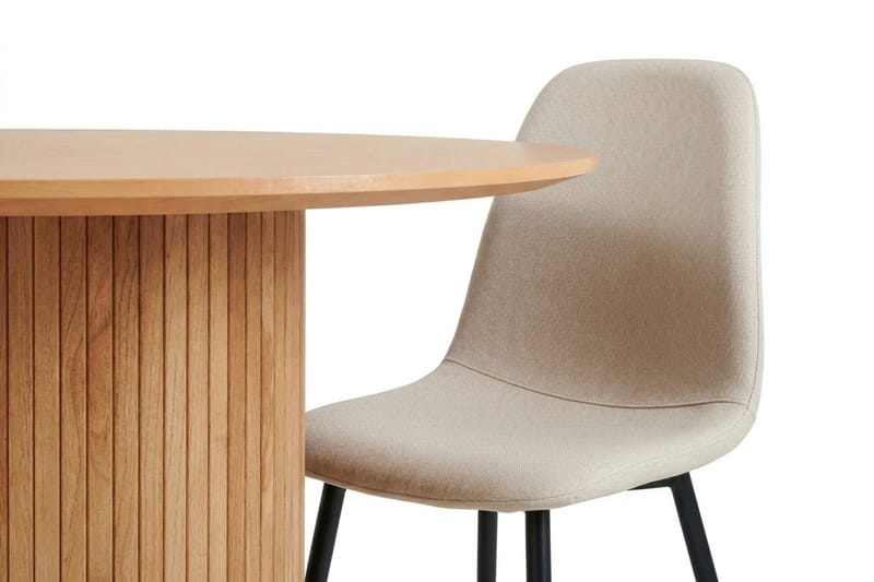 Kopparbo spisegruppe rund 110 cm eik med 4 Nibe spisestoler - Eik - Møbler - Bord - Spisegrupper