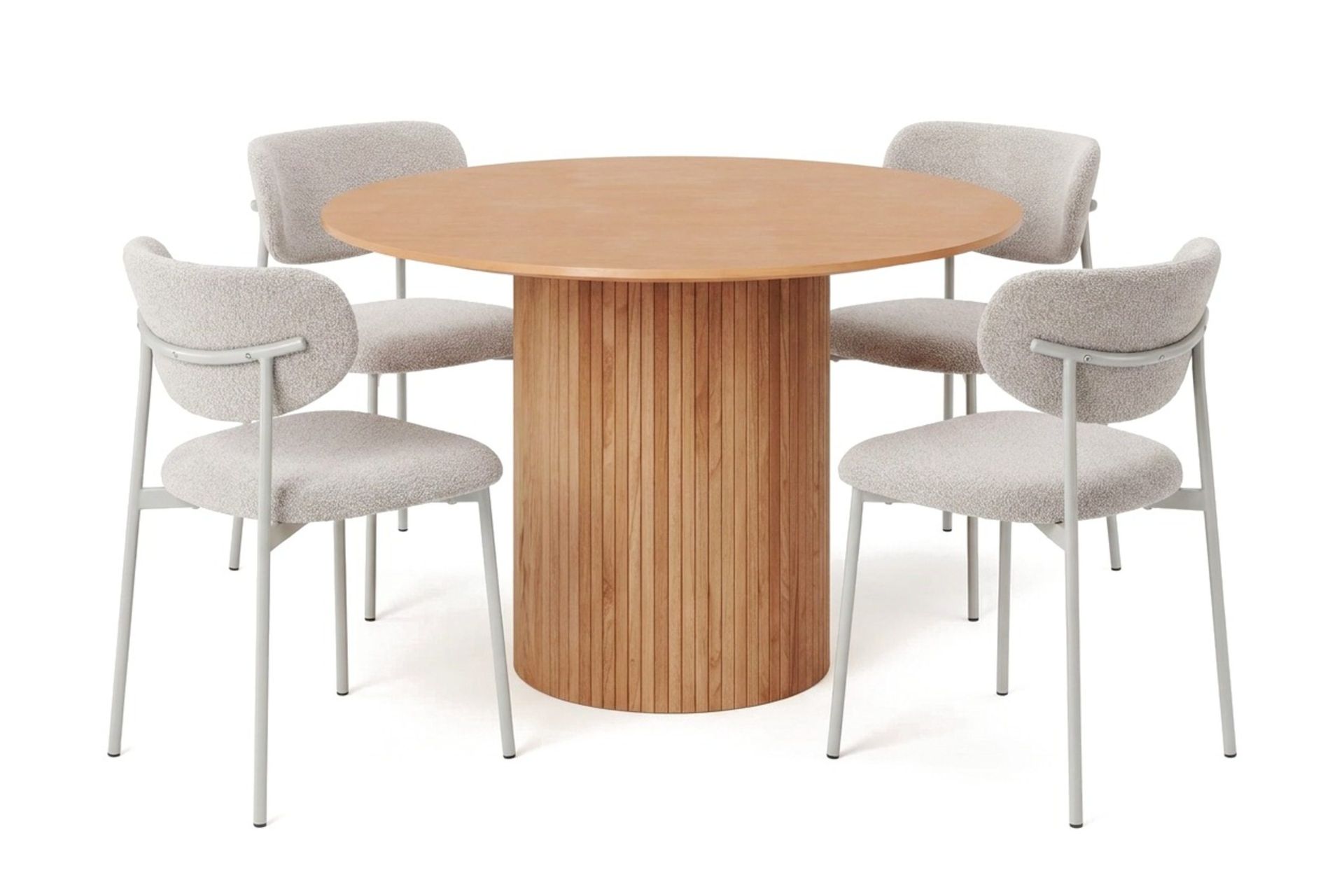 Kopparbo Spisegruppe rund 110 cm med 4 Lucy Spisestoler - Eik
