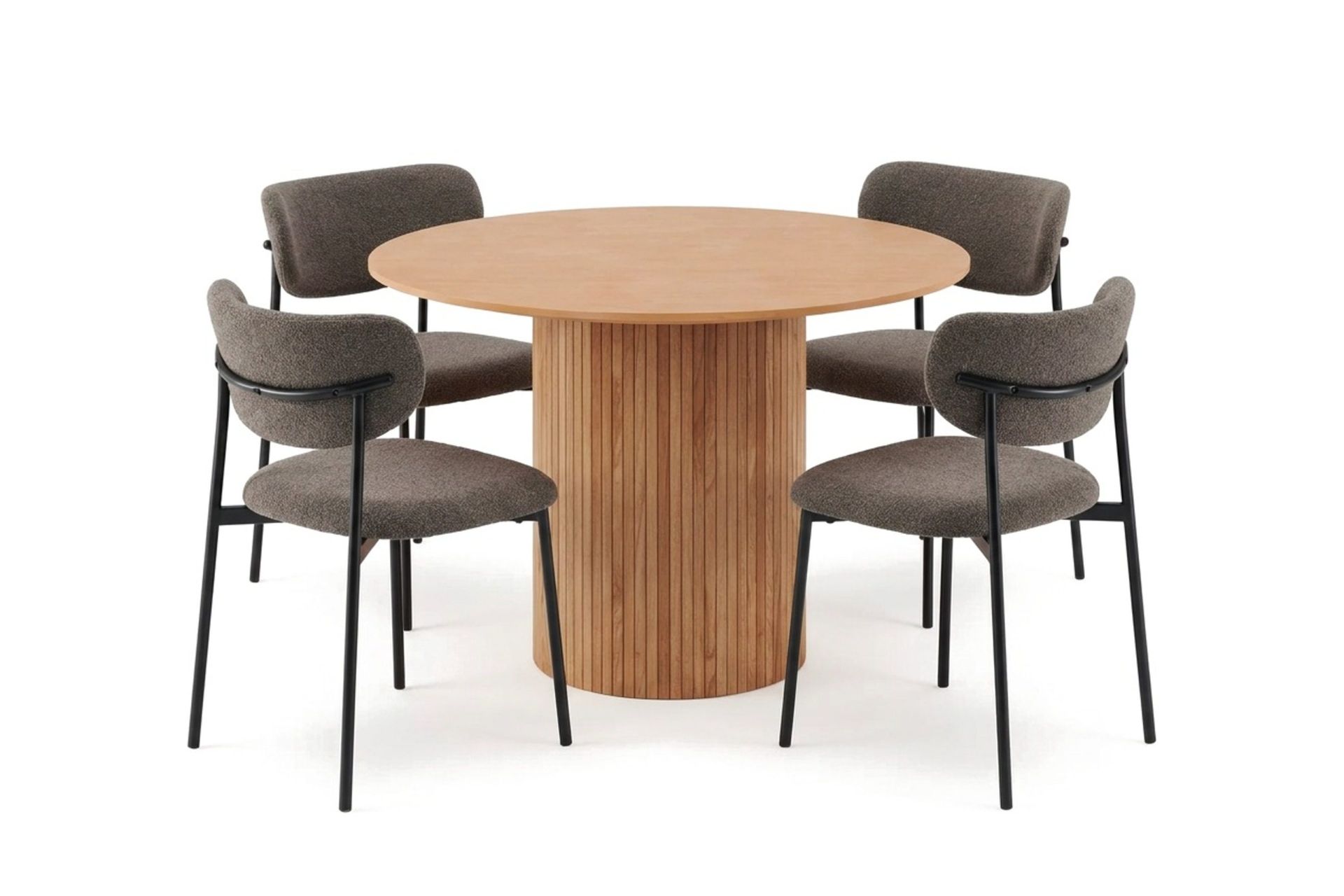 Kopparbo Spisegruppe rund 110 cm med 4 Lucy Spisestoler - Eik