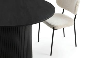 Kopparbo spisegruppe rund 110 cm svart med 4 Gemmiano spisestoler - Svart - Møbler - Bord - Spisegrupper