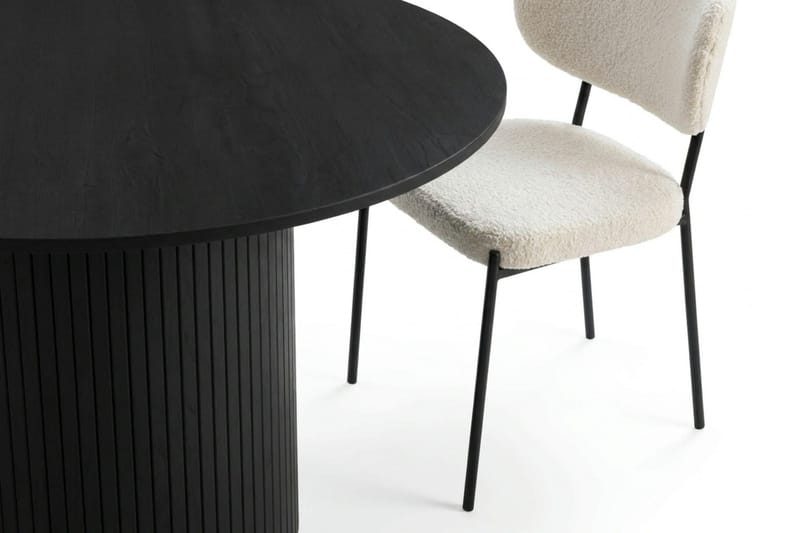 Kopparbo spisegruppe rund 110 cm svart med 4 Gemmiano spisestoler - Svartbeiset eik - Møbler - Bord - Spisegrupper