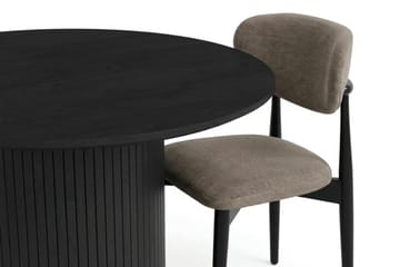 Kopparbo spisegruppe rund 110 cm svart med 4 Molly spisestoler - Svart - Møbler - Bord - Spisegrupper