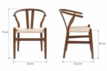 Kopparbo Spisegruppe rund 110 cm Valnøtt med 4 Dastoori Spisestoler - Valnøtt - Møbler - Bord - Spisegrupper