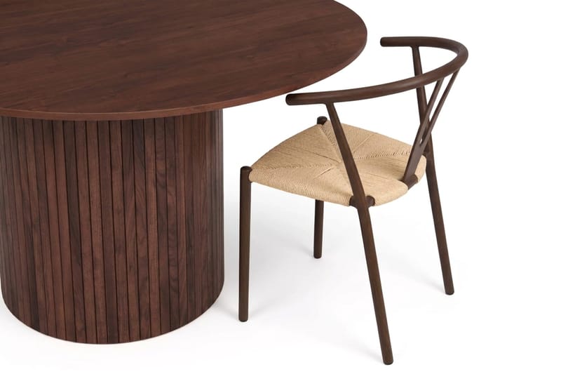 Kopparbo Spisegruppe rund 110 cm Valnøtt med 4 Elysia Spisestoler - Valnøtt - Møbler - Bord - Spisegrupper