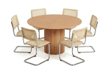 Kopparbo spisegruppe rund 130 cm eik med 6 Build spisestoler - Eik - Møbler - Bord - Spisegrupper