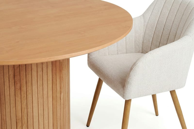 Kopparbo spisegruppe rund 130 cm eik med 6 Filippa spisestoler - Eik - Møbler - Bord - Spisegrupper