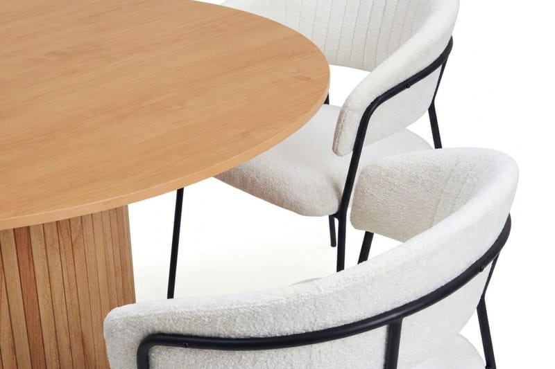 Kopparbo spisegruppe rund 130 cm eik med 6 Karol spisestoler - Eik - Møbler - Bord - Spisegrupper