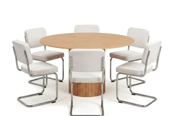 Kopparbo spisegruppe rund 130 cm eik med 6 Milva spisestoler - Eik - Møbler - Bord - Spisegrupper