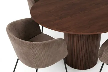 Kopparbo spisegruppe rund 130 cm valnøtt med 6 Berit spisestoler - Valnøtt - Møbler - Bord - Spisegrupper