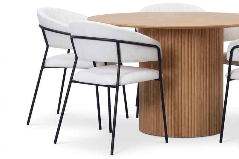 Kopparbo spisegruppe rund 150 cm eik med 6 Karol spisestoler - Eik - Møbler - Bord - Spisegrupper