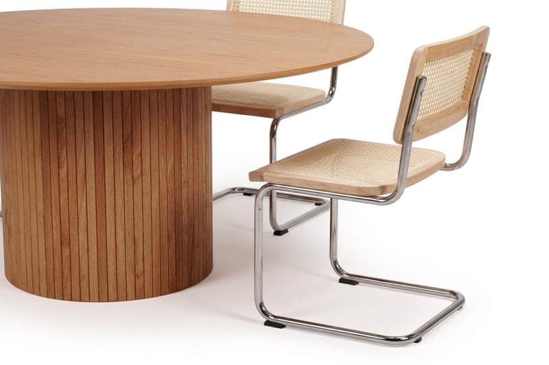 Kopparbo spisegruppe rund 180 cm eik med 8 Build spisestoler - Eik - Møbler - Bord - Spisegrupper