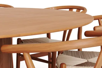Kopparbo spisegruppe rund 180 cm eik med 8 Dastoori-spisestoler - Eik - Møbler - Bord - Spisegrupper